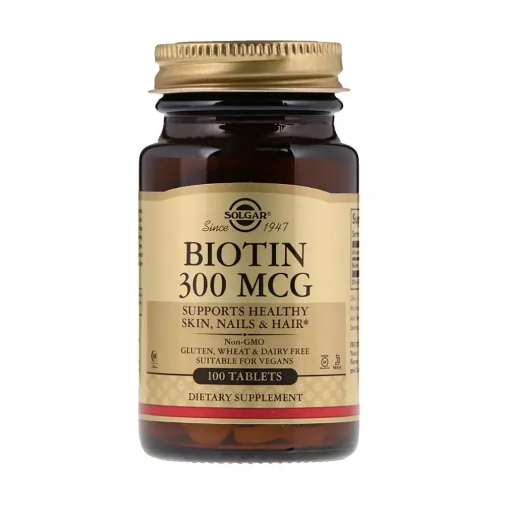 Біотин Solgar Biotin 300 мкг, 100 таблеток